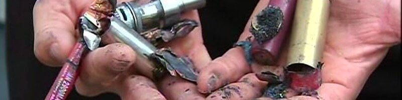Exploded e-cigarette